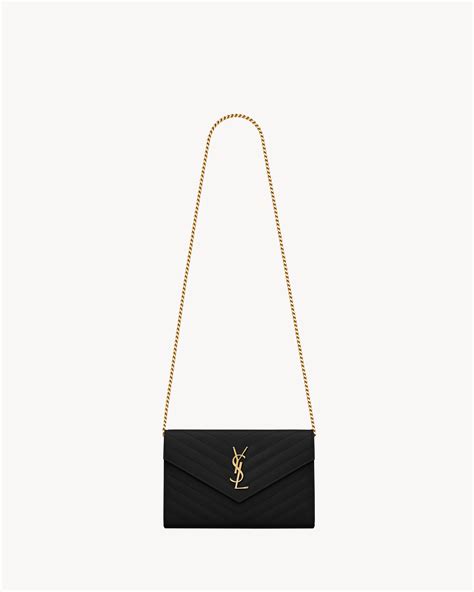 ysl woc black black|CLASSIC CASSANDRE CHAIN WALLET IN GRAIN DE .